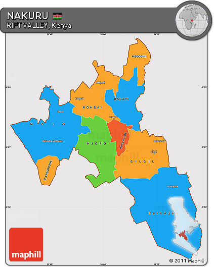 Political Simple Map of NAKURU, cropped outside