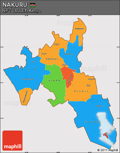 Political Simple Map of NAKURU, cropped outside