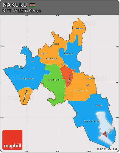 Political Simple Map of NAKURU, cropped outside