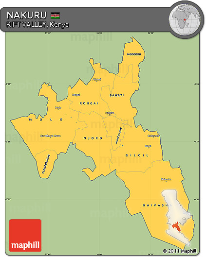 Savanna Style Simple Map of NAKURU, cropped outside