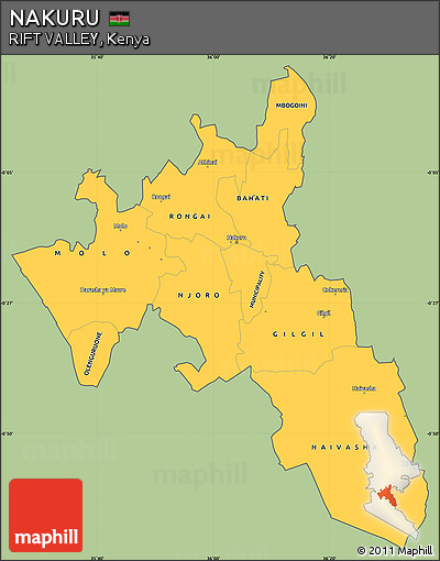 Savanna Style Simple Map of NAKURU, cropped outside