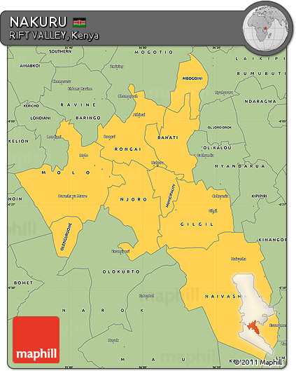 Savanna Style Simple Map of NAKURU