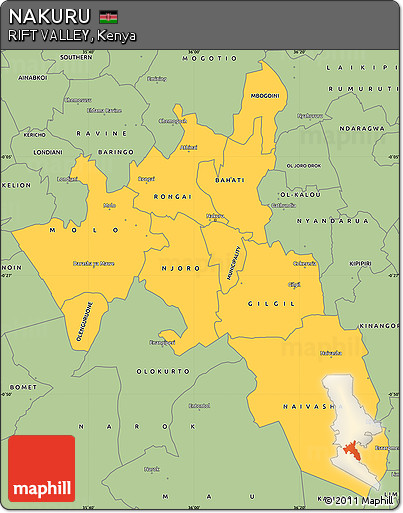 Savanna Style Simple Map of NAKURU