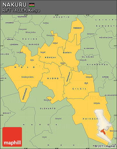 Savanna Style Simple Map of NAKURU