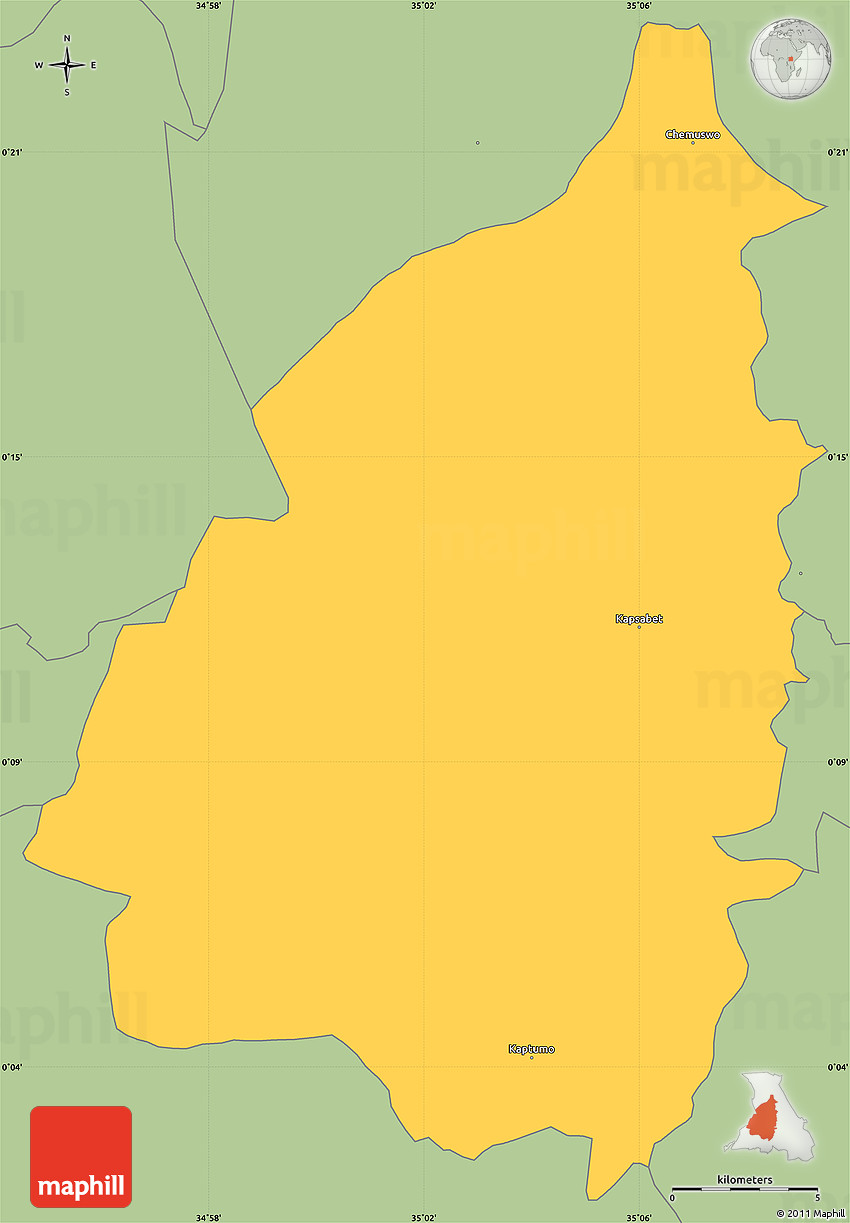 Savanna Style Simple Map of KAPSABET