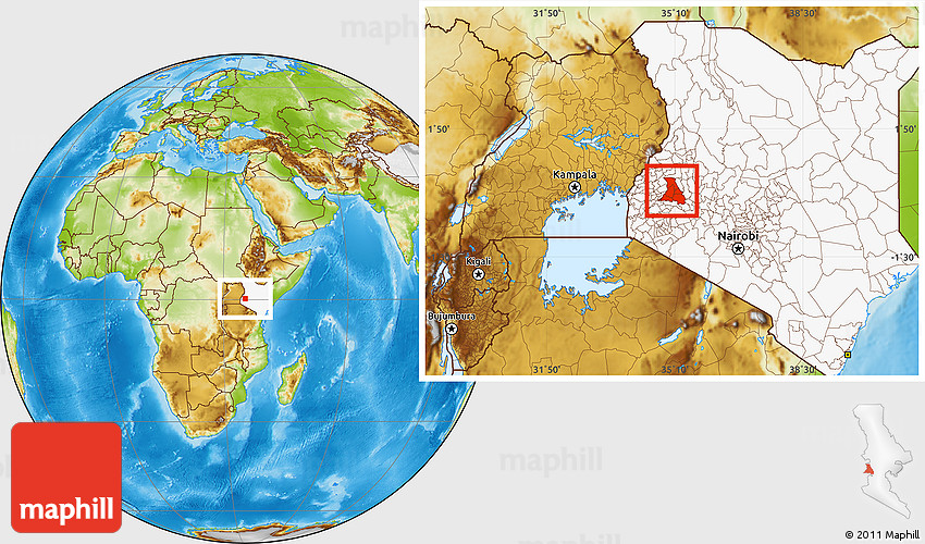 Physical Location Map of NANDI, highlighted country