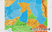 Political Map of NANDI, political shades outside