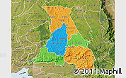 Political Map of NANDI, satellite outside