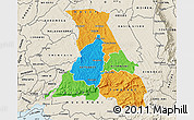 Political Map of NANDI, shaded relief outside
