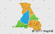 Political Map of NANDI, single color outside