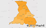 Political Shades Simple Map of NANDI, cropped outside