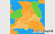 Political Shades Simple Map of NANDI, political outside