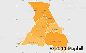 Political Shades Simple Map of NANDI, single color outside