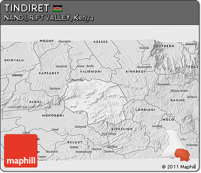 Silver Style 3D Map of TINDIRET