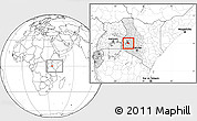 Blank Location Map of TINDIRET, highlighted parent region, highlighted grandparent region, within the entire country