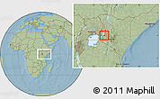 Savanna Style Location Map of TINDIRET, highlighted parent region, within the entire country, hill shading