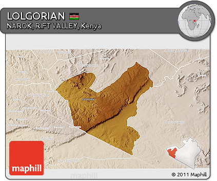 Physical 3D Map of LOLGORIAN, lighten