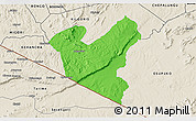 Political 3D Map of LOLGORIAN, shaded relief outside