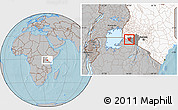 Gray Location Map of LOLGORIAN, highlighted country, highlighted parent region, hill shading