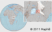 Gray Location Map of LOLGORIAN, highlighted grandparent region, hill shading