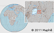 Gray Location Map of LOLGORIAN, hill shading