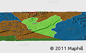 Political Panoramic Map of LOLGORIAN, darken
