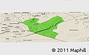 Political Panoramic Map of LOLGORIAN, shaded relief outside