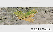 Satellite Panoramic Map of LOLGORIAN, semi-desaturated