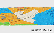 Shaded Relief Panoramic Map of LOLGORIAN, political outside
