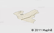 Shaded Relief Panoramic Map of LOLGORIAN, single color outside