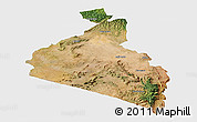 Satellite Panoramic Map of OSUPUKO, single color outside