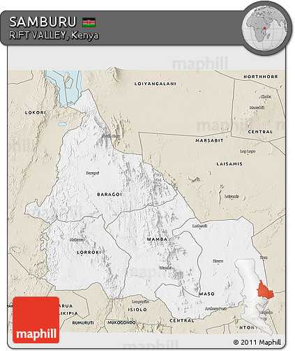 Classic Style 3D Map of SAMBURU
