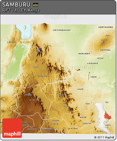 Physical 3D Map of SAMBURU