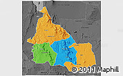 Political 3D Map of SAMBURU, darken, desaturated