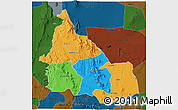 Political 3D Map of SAMBURU, darken