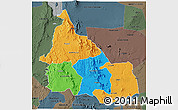 Political 3D Map of SAMBURU, darken, semi-desaturated
