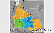 Political 3D Map of SAMBURU, desaturated