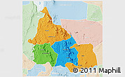 Political 3D Map of SAMBURU, lighten