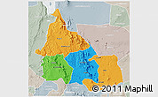 Political 3D Map of SAMBURU, lighten, semi-desaturated