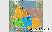Political 3D Map of SAMBURU, semi-desaturated