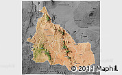 Satellite 3D Map of SAMBURU, darken, desaturated