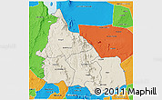 Shaded Relief 3D Map of SAMBURU, political outside