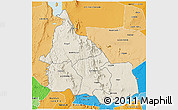 Shaded Relief 3D Map of SAMBURU, political shades outside