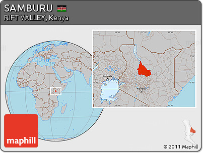 Gray Location Map of SAMBURU