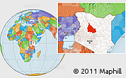 Political Location Map of SAMBURU, highlighted country