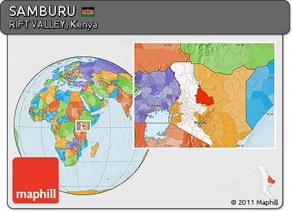 Political Location Map of SAMBURU, highlighted parent region
