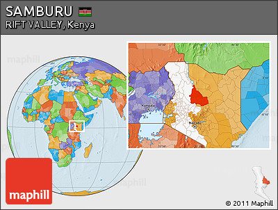 Political Location Map of SAMBURU, highlighted parent region