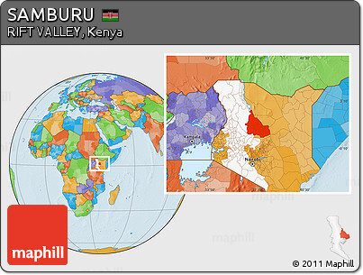 Political Location Map of SAMBURU, highlighted parent region