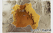 Physical 3D Map of LORROKI, semi-desaturated