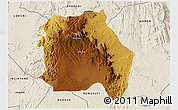 Physical 3D Map of LORROKI, shaded relief outside